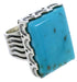 Southwestern Sterling Silver Turquoise Jewelry Ring Size 6-3/4 YX34679